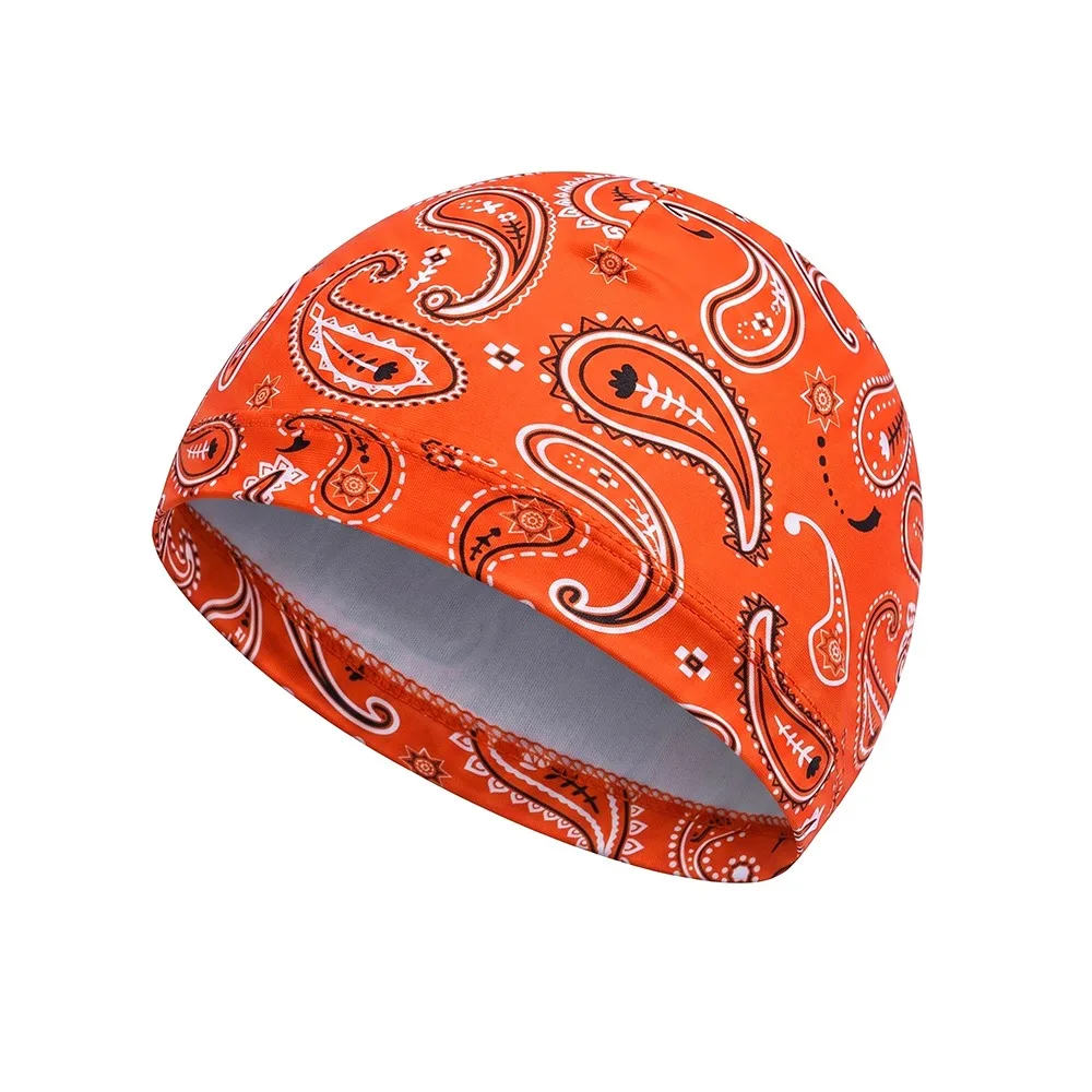New Paisley Print Hijab Caps Breathable Helmet Liner Bandana Headscarf Quick Dry Comfortable Chemo Cap Outdoor Activities
