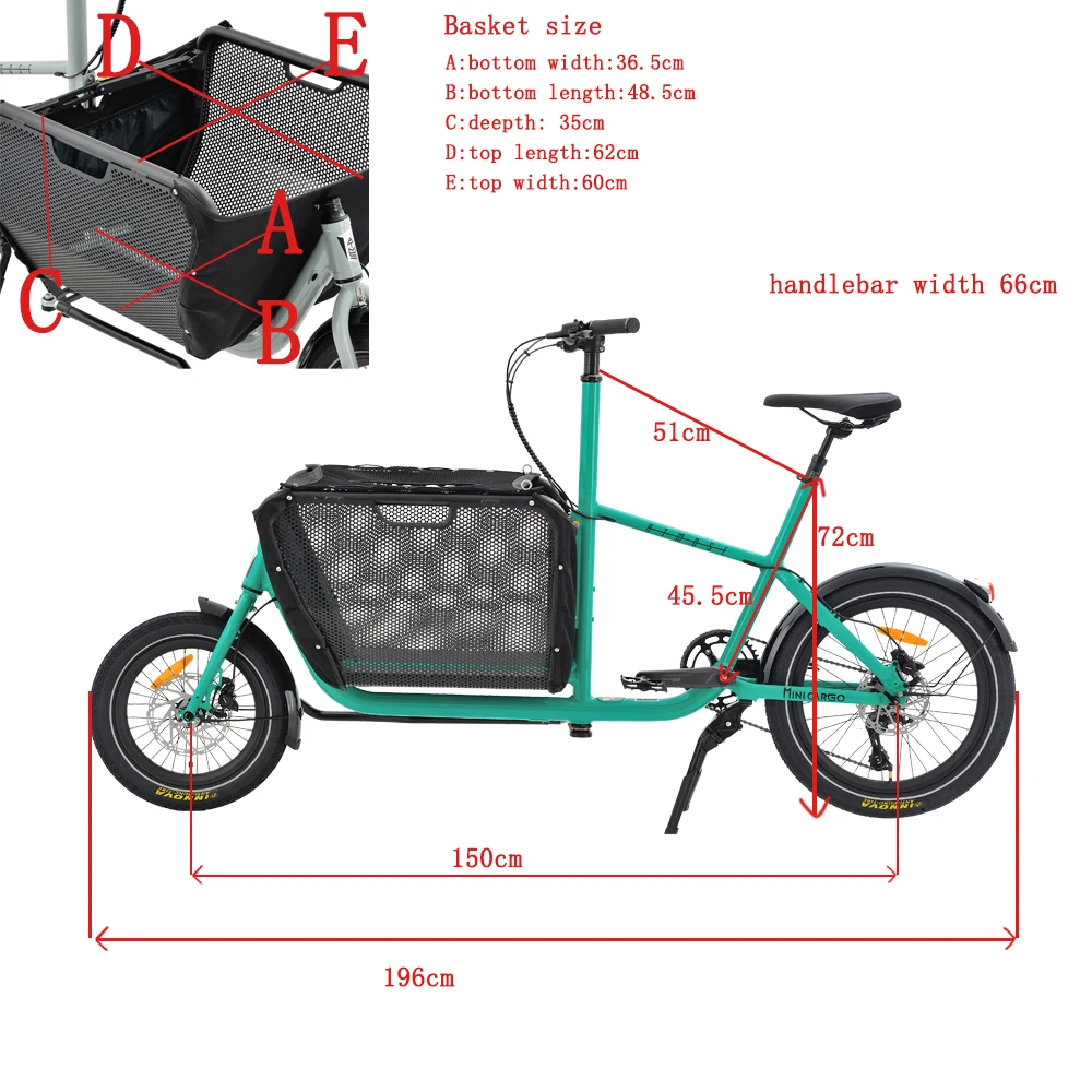 20inch family cargo bike 9gears city bicycle with front folding tank children seatcustom