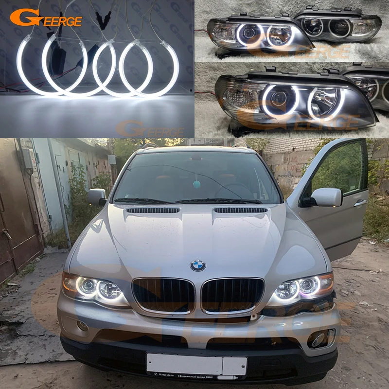 For BMW X5 E53 2000 2001 2002 2003 2004 2005 2006 Excellent Ultra Bright CCFL Angel Eyes Kit Halo Ring Car Styling Day Light