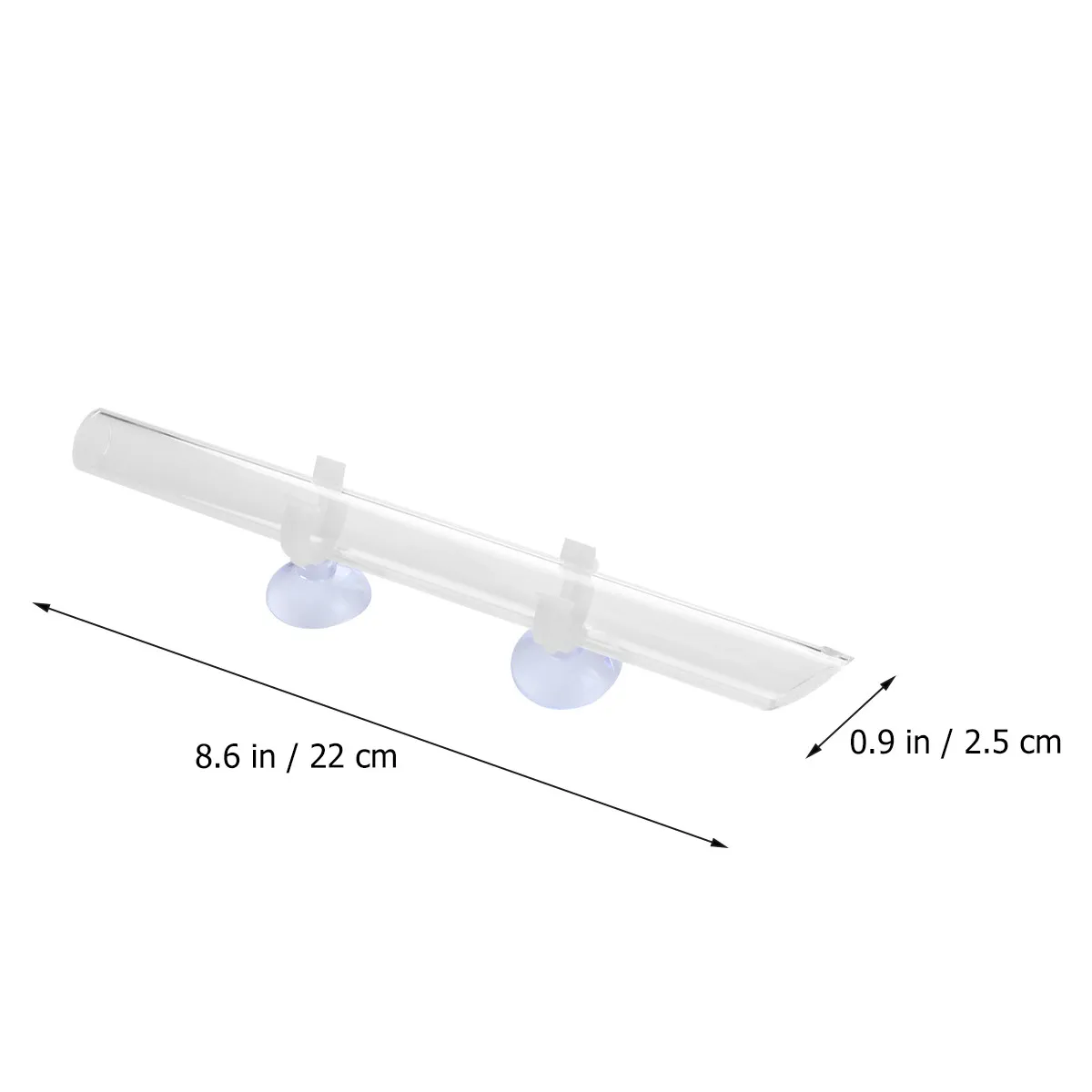 2.5x22cm Clear Acrylic Shrimp Feeder Tube Smooth High Brightness Design Streamlined Horn Mouth Leak Proof Feeding Basin Shrimp
