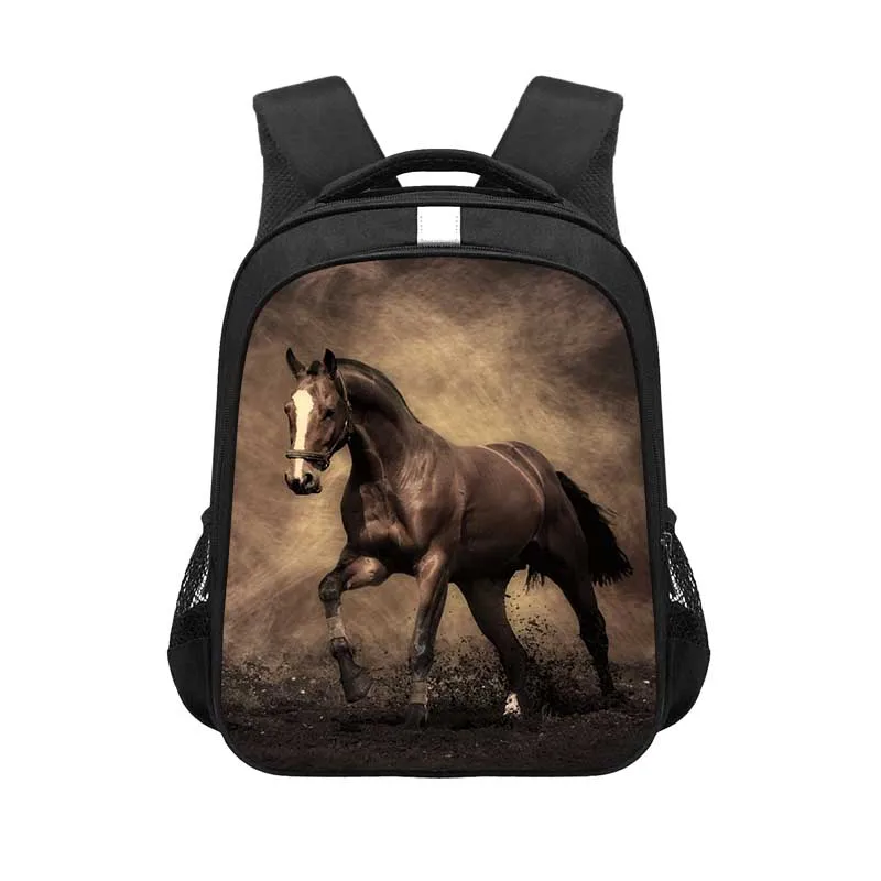 13 Inch War Horse Backpack Children School Bags for Boys Girls Pony Rucksack Kids Kindergarten Bag Schoolbags Gift Bookbag