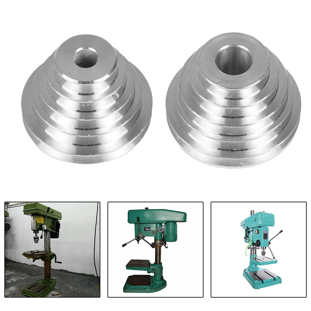 1pcs 14 22mm Pagoda Pulley Wheel Aluminum Transmission Wheel Benchtop Drill Press M8 Plug Hole A Type V-shaped Accessories