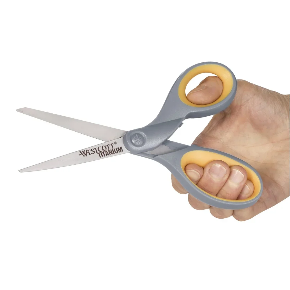 High Performance Titanium Scissors 7 Inch Ergonomic Comfortable Handles Durable Sharp Blades Perfect School Office Cutting