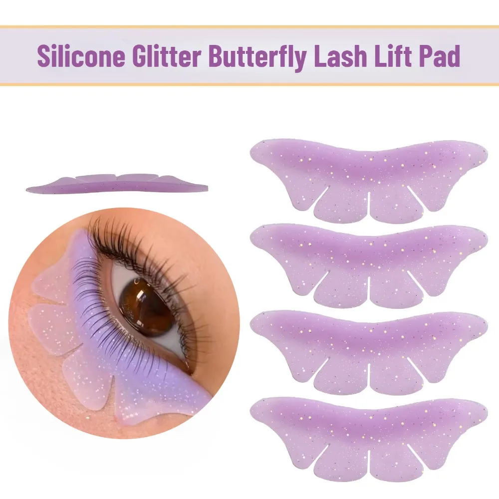 

1Pair Silicone Glitter Butterfly Lash Lift Pad Eyelash Perm Rod Shield Lash Lifting Pads 3D Eyelash Curler Extension Accessories