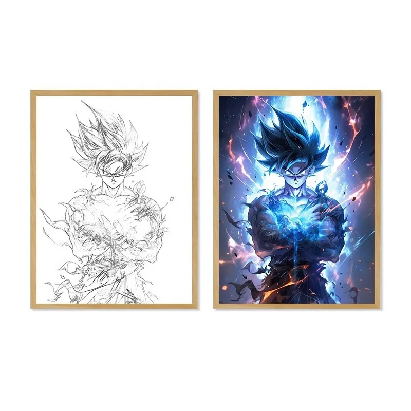 22cm/8.66in Dragon Ball Anime Light Painting Wukong Peripherals Night Led Luminous Cartoon Collectible Lamps Desk Party Supplies - Image 6