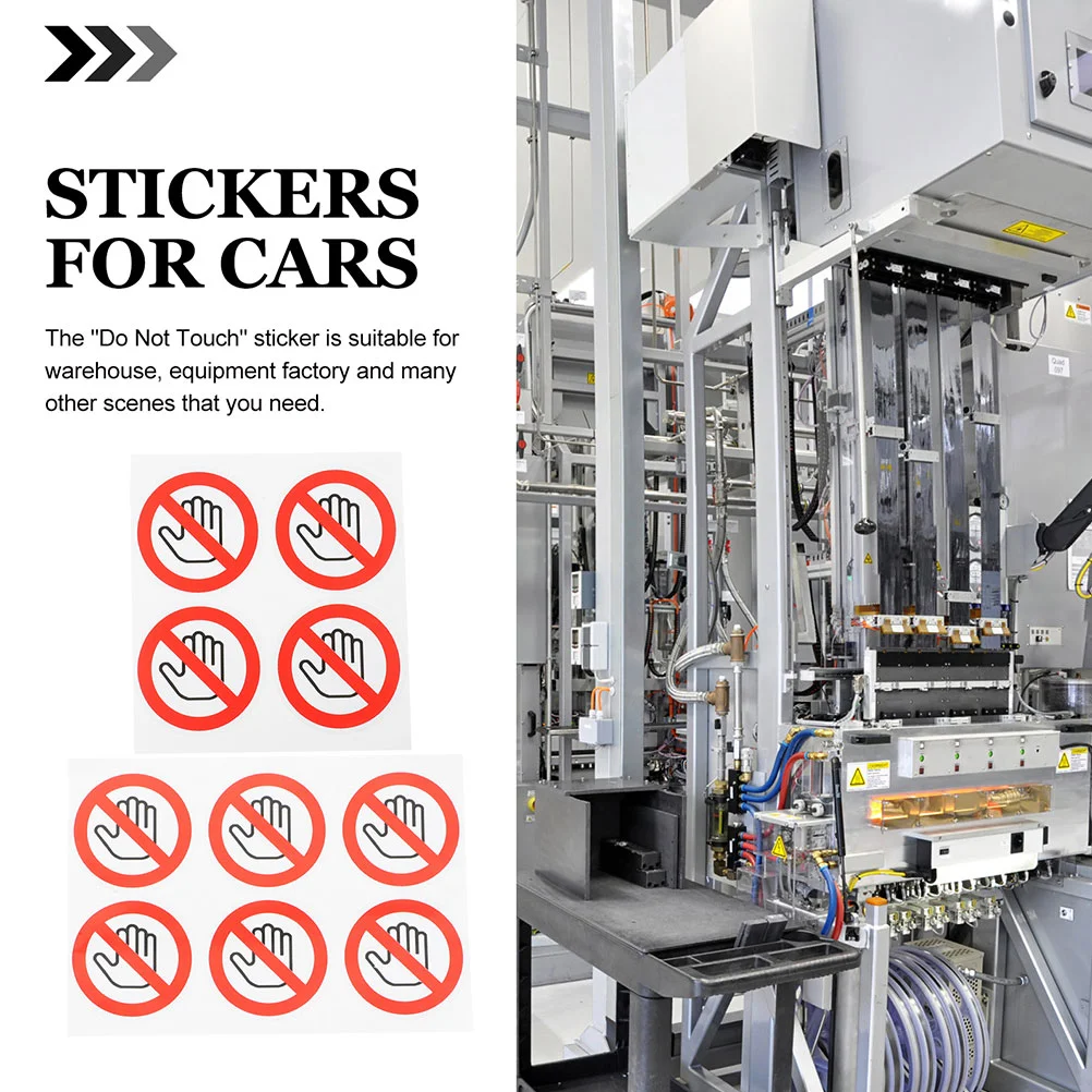 10 Pcs Warning Labels against Mechanical Damage Danger Sign Stickers Device Do Not Touch Decals Adhesive