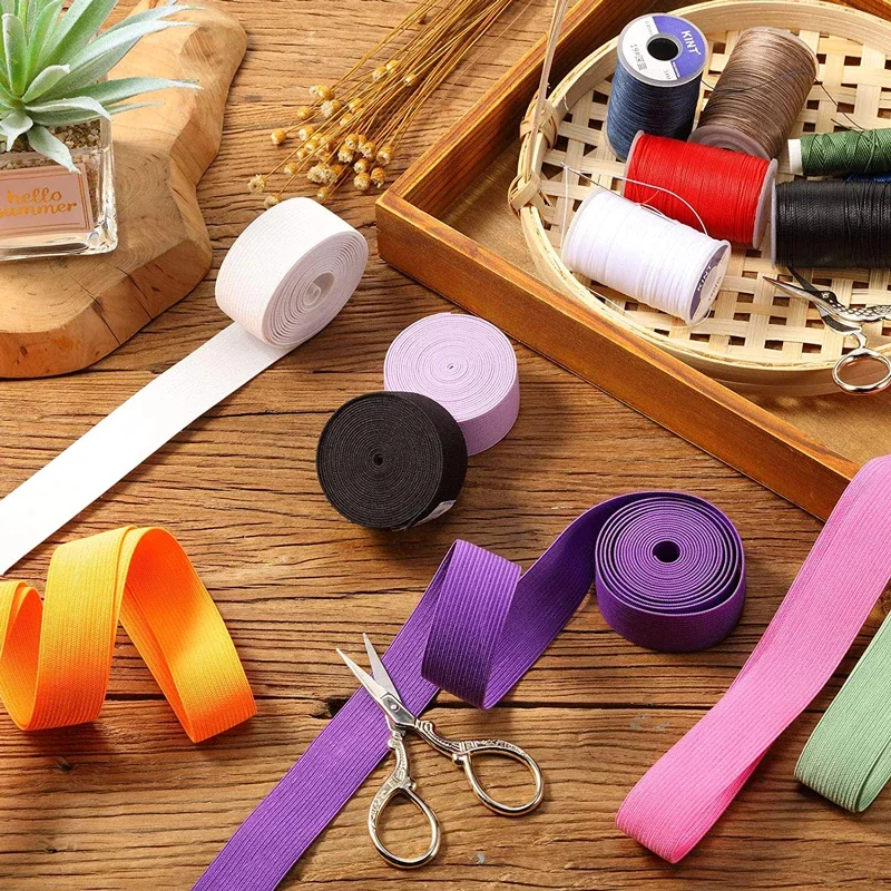 Fasce elastiche intrecciate da 5 metri corda elastica colorata corda elastica corda elastica piatta per cucire copriletto artigianato fai da te