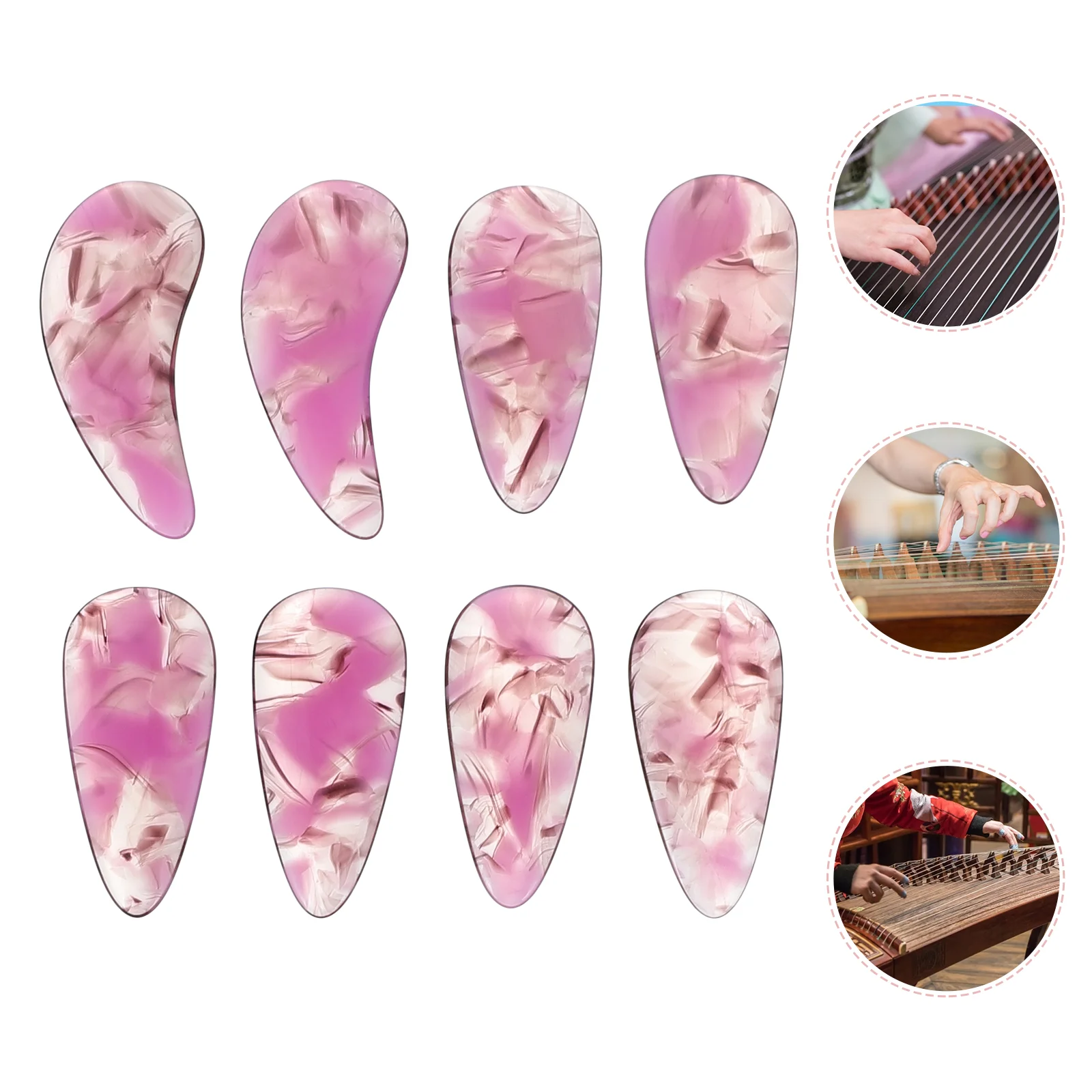 

8 Pcs Nails Acoustic Guitar Picks Finger Musical Instruments Fake Manicure