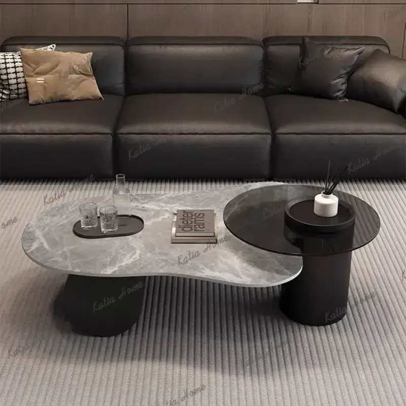 Factory Direct Nordic Style Coffee Tables Round Black Classic Low Living Room Coffee Tables Marble Luxury Mesa De Centro Furnitu