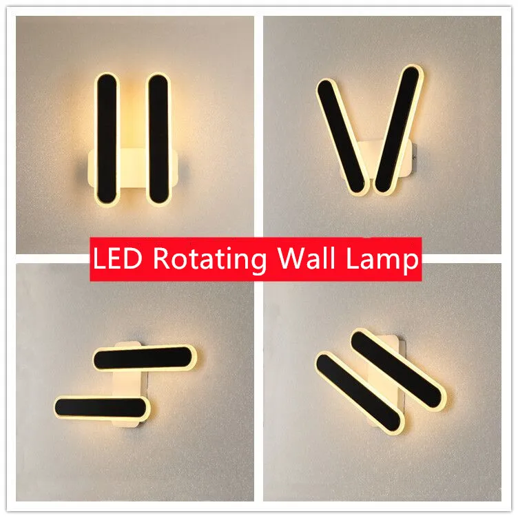 LED Wall Lamp Modern Design Double Rotatable Blade 16W Indoor Wall Light For Living Room Bedroom Dining Room Study Room Aisle