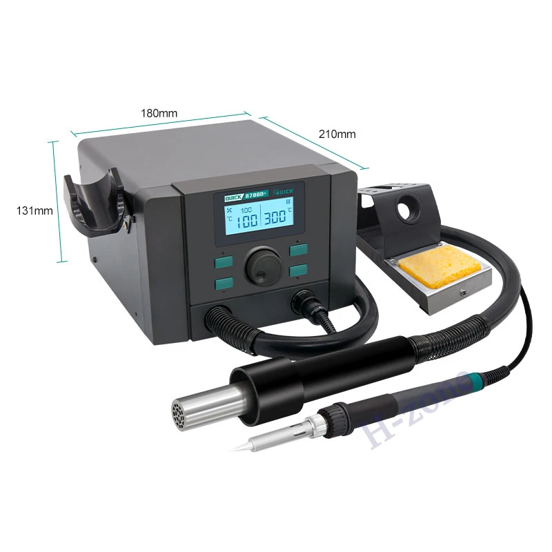 

QUICK 8786D+ 2 in 1 Rework Station Electric Soldering Iron Hot Air Gun Mobile Phone Screen Motherboard Lead-free Repair Tool