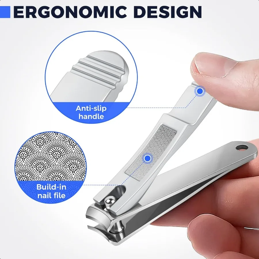 大人用爪切り2個セット、大小サイズ、男性女性用指爪・足爪用、ステンレス製、鋭利な爪切り