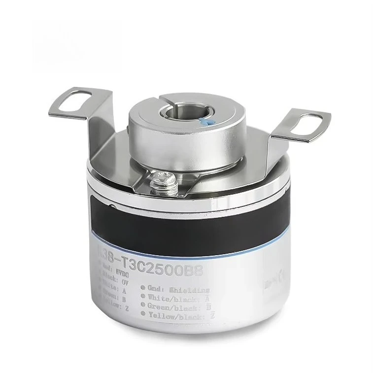 K38 38mm Shaft Incremental Encoder 1000ppr Spring Plate Mounting IP65 Protection Hengxiang