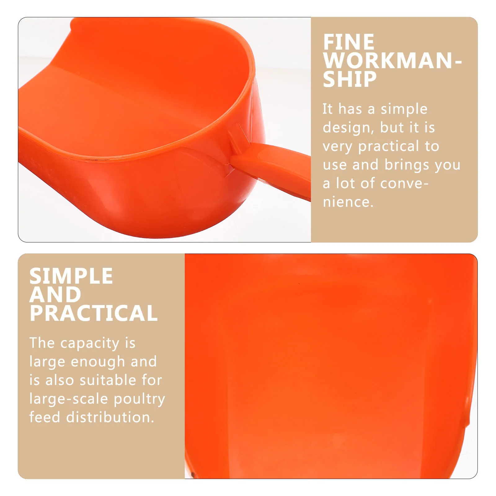 

Thickened Poultry Feed Shovel Large Reusable Plastic Scoop Shovel Farm Feeding Tool Ergonomic Comfortable Feed Scoop