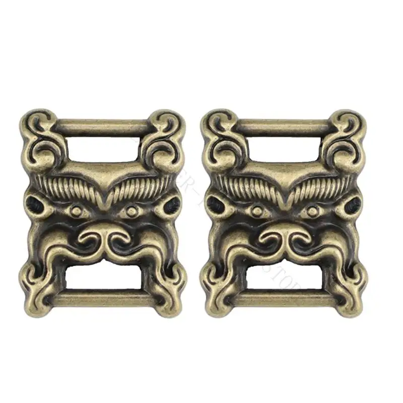 R7UF Resilient Alloy Snow Lions Book Clasp Charm Decorated with Spirituals Symbolism