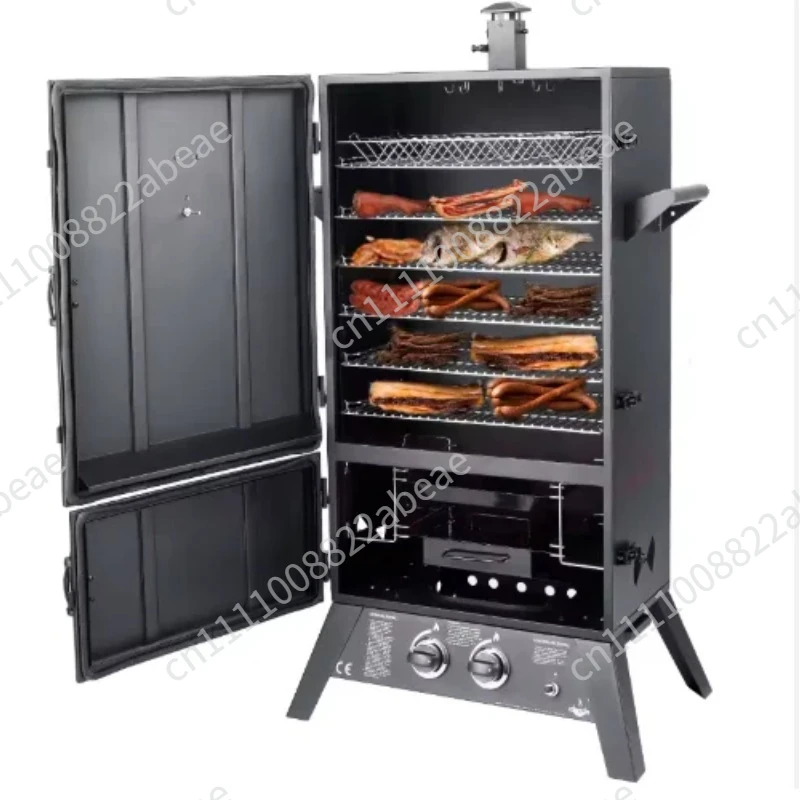 Double burner high-power gas smoke house chicken smoke machine fish smoke oven machine