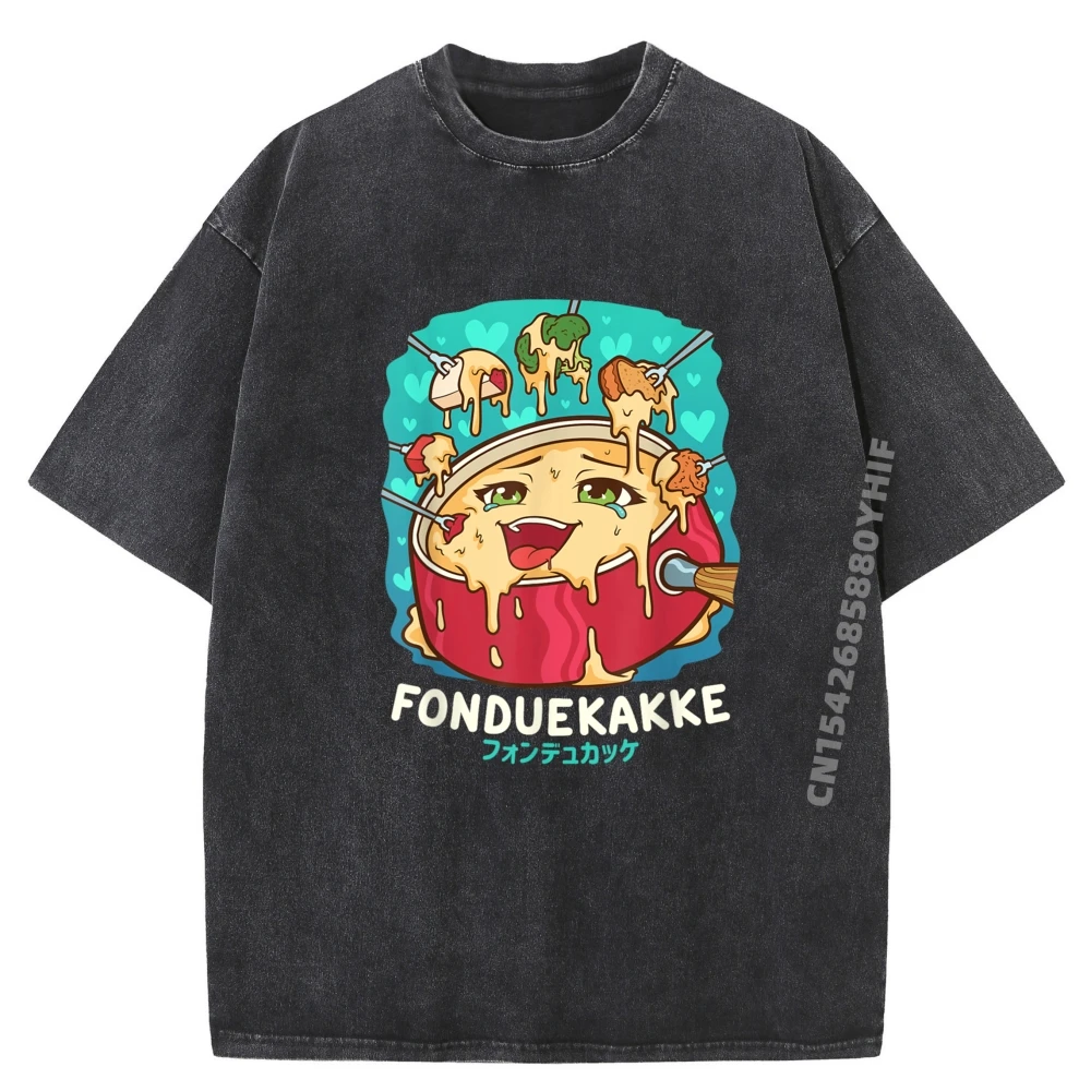 

Забавная футболка Naughty Foodie Pun Kawaii Fondue Cake с японским рисунком, мужские забавные потертые футболки с принтом