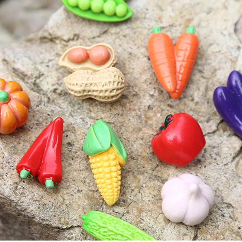 10Pcs/bag Miniature Simulation Vegetable Model Ornament Creative Children Play House DIY Scene Decorations Holiday Birthday Gift