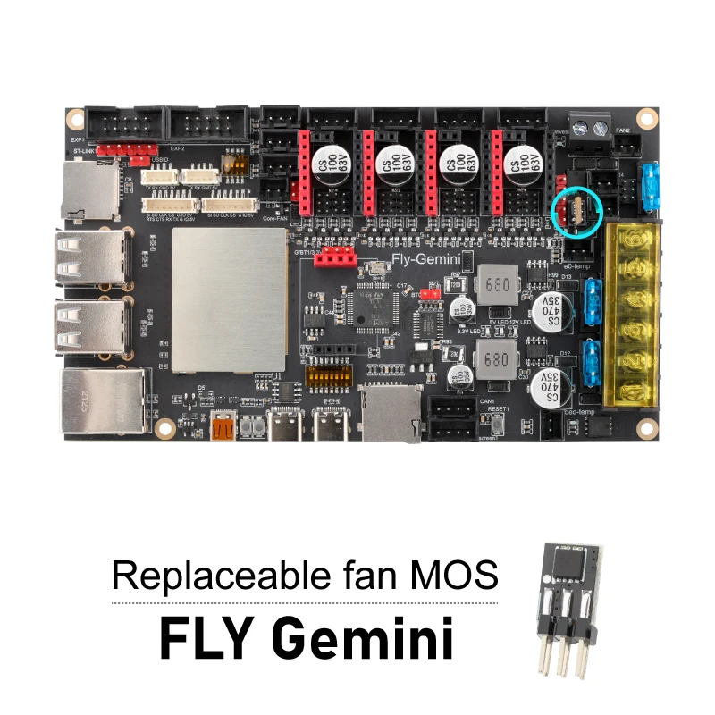 Scheda mos Mellow Fly Fan per scheda Fly-rrf-e3 Pro / Fly-Super ∞ / Fly-Gemini