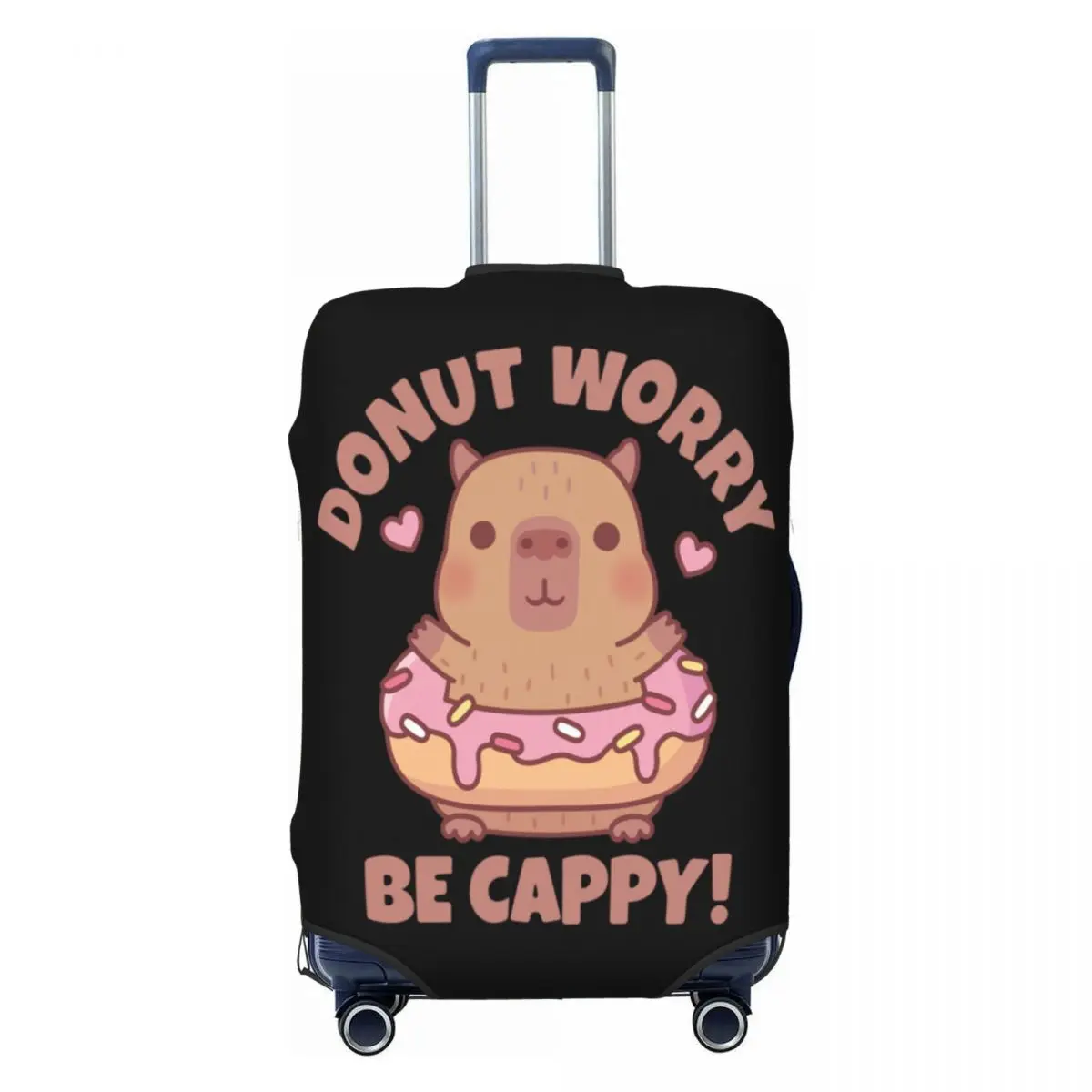 

Пользовательский забавный пончик-капибара, чехол для багажа, модный защитный чехол для чемодана, костюм для 18-32 дюймов