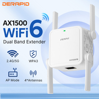 Fenvi WiFi 6 Repeater AX1500Mbps Dual Band 2.4GHz/5GHz Wireless Range Extender Signal Booster EU/US Plug Home Office Amplifier