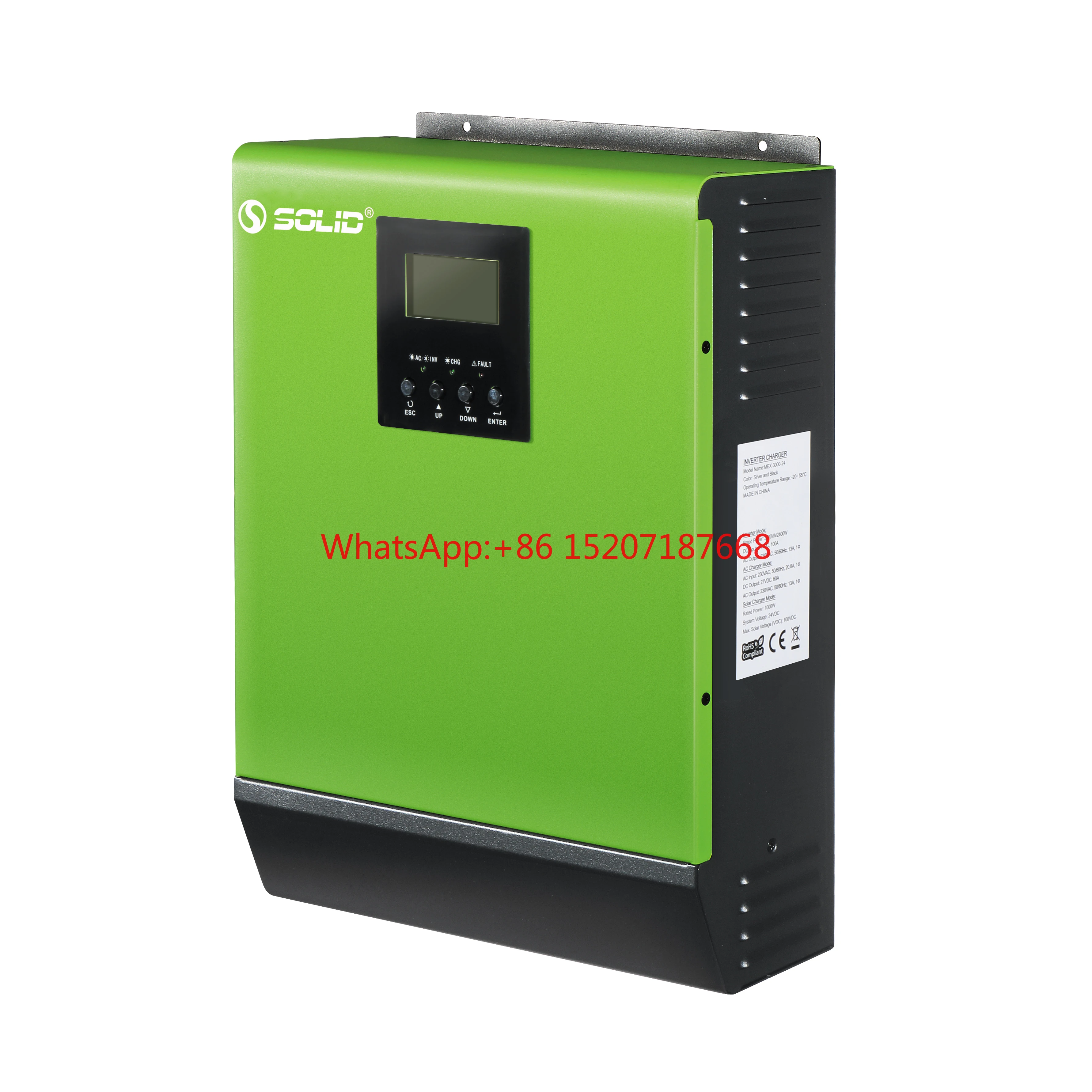 2400W 3KVA Solar Hybrid Power Inverter 24VDC 230VAC 3000W Solar Inverter Built-in PWM Solar Charger Controller