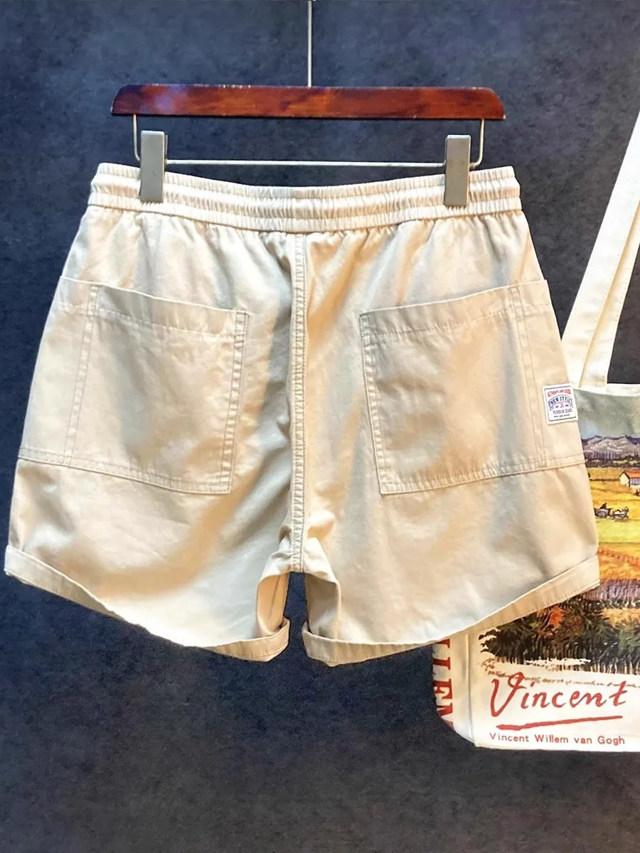 

Extra Large Size 300 Pou Simple High-End Pure Cotton Men's orts Comfortable Loose Fit Color Tee-quarter Length P...