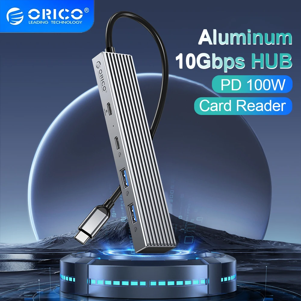 

ORICO Type C USB 3.2 10Gbps HUB 4 Port 4K60Hz HDMI-compatib PD100 SD TF Splitter OTG Adapter For Macbook PC Computer Accessories