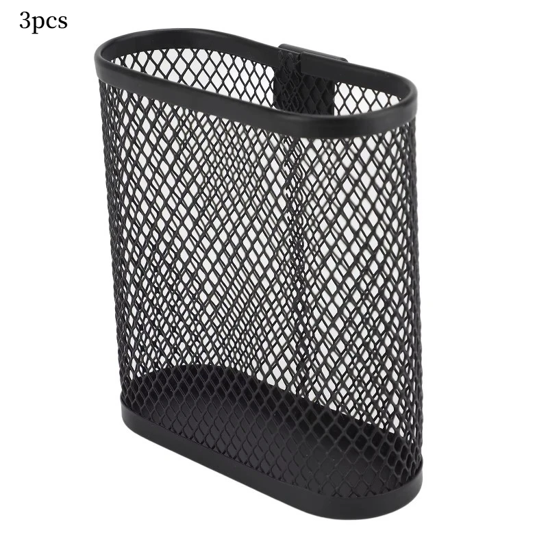 3pcs Wall Mounted Pen Holder Space Saving Desk Rack Mesh Pencil Marker Organizer With Hook For Home Study Room School
