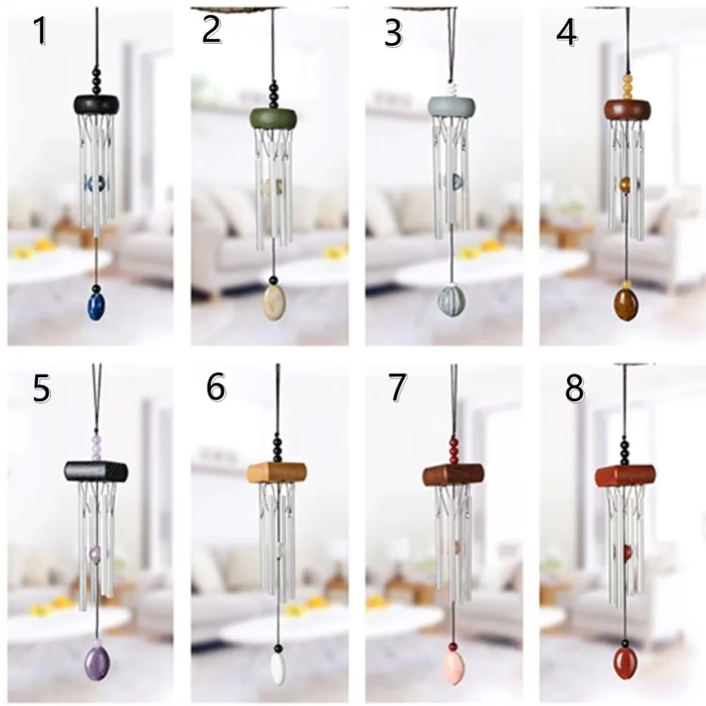 

1pcs Mini Solid Wood Solid Aluminum Bar Metal Wind Chimes Small Fresh Home Decoration Pendant Door DecorGift Car Wind Chimes