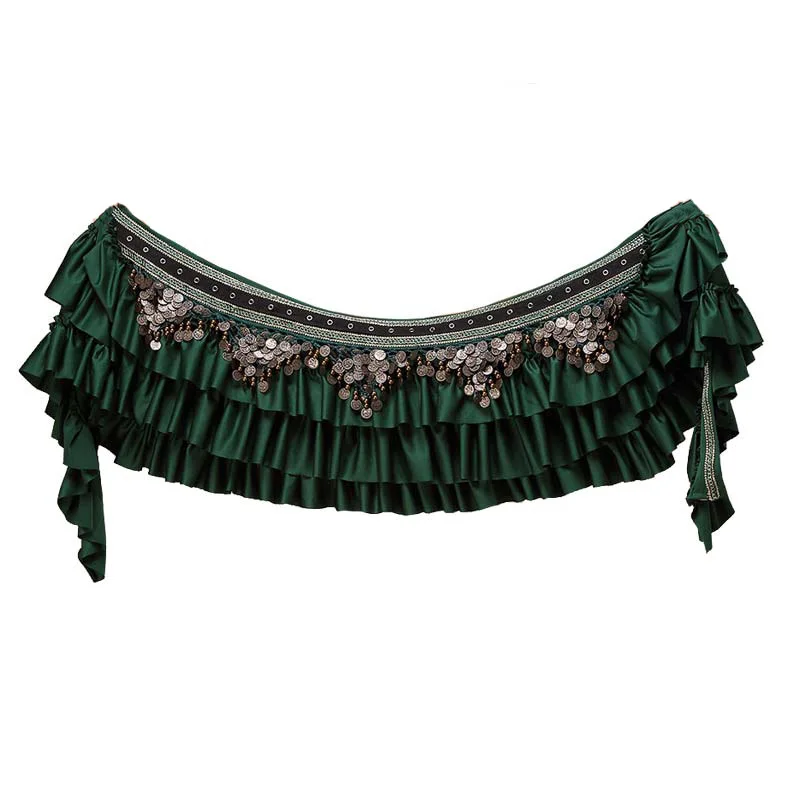 2023 Bead Embroidery Belly Dance Hip Scarf 3 Color Women Oriental Belly Dancing Coins Belt Lesson Wear Practice Costume Decor