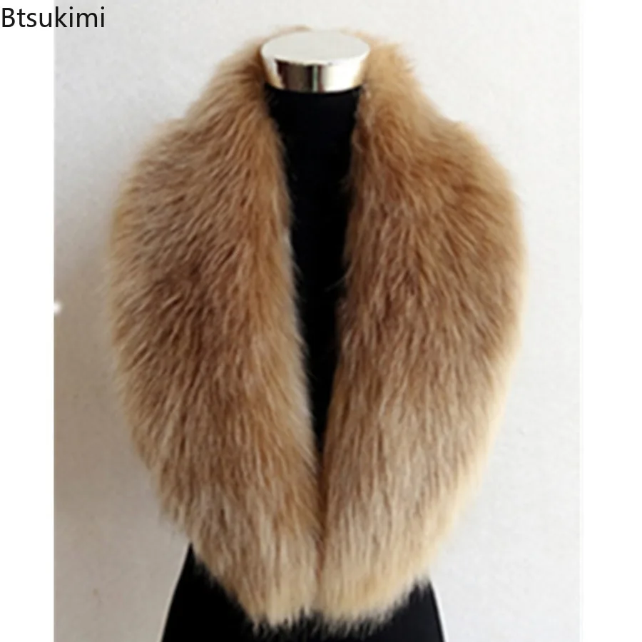 2026 الاصطناعي الثعلب الفراء وشاح للنساء شتاء دافئ فو الفراء طوق سيدة شال الصوفية سترة واقية الديكور معطف قبعة الإكسسوار #2