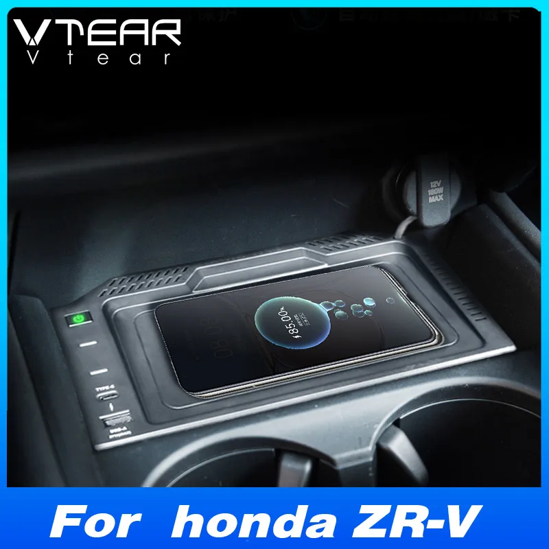 Car Wireless Charger 15W Fast Mobile Phone Charging Panel Adapter For Honda ZRV ZR-V Interior Product Accessories 2023 2024