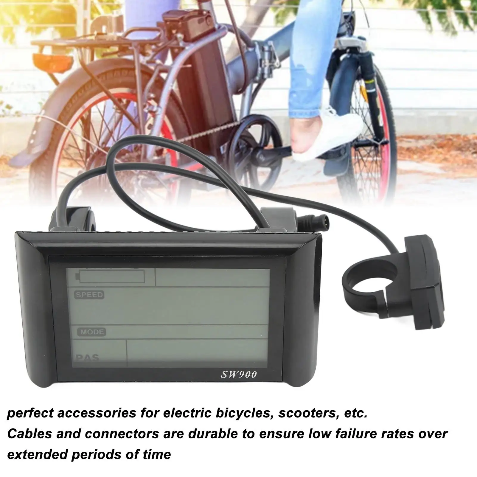 SW900 LCD Display for electric Bikes - Easy Install ABS Meter, Low Failure Rate for Scooters