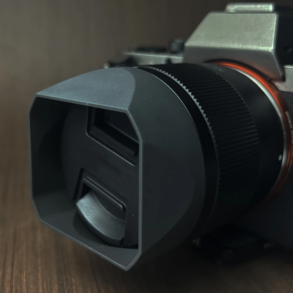 Tudung Lensa Persegi Kamera untuk VILTROX AF 40Mm F2.5 FE Dudukan Resin Persegi Pengganti Tutup Lensa Tudung Lensa
