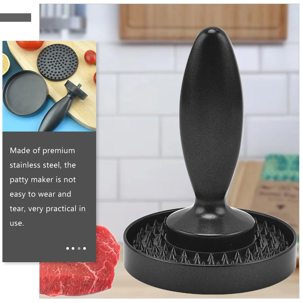 

Burger Press Stainless Steel Mold Round Edges Smooth Surface Safe Touch Even Sized Patties Party Use Bacon Press Cast Iron