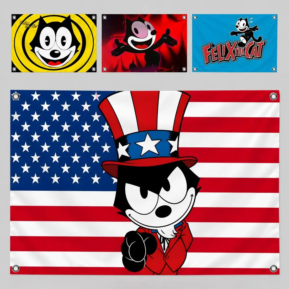 Felix the Cat Classic Retro Cartoon Flags Home Yard & Garden Decor Banner - Indoor Outdoor Wall Hanging Flag