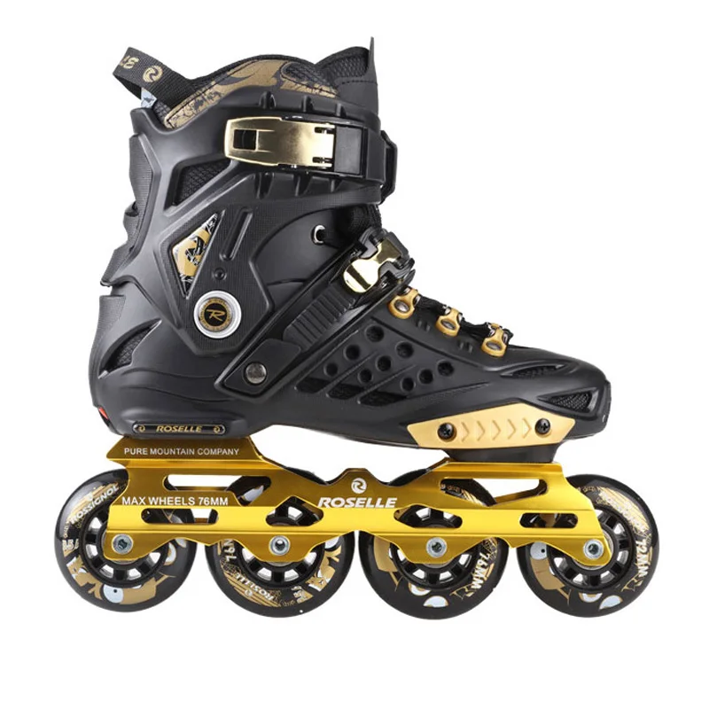 

Original Inline Roller Skates PU 4 Wheels Flat Frame Patines For Slalom Sliding FSK Street Road Skating Adult Kids Skating Shoes