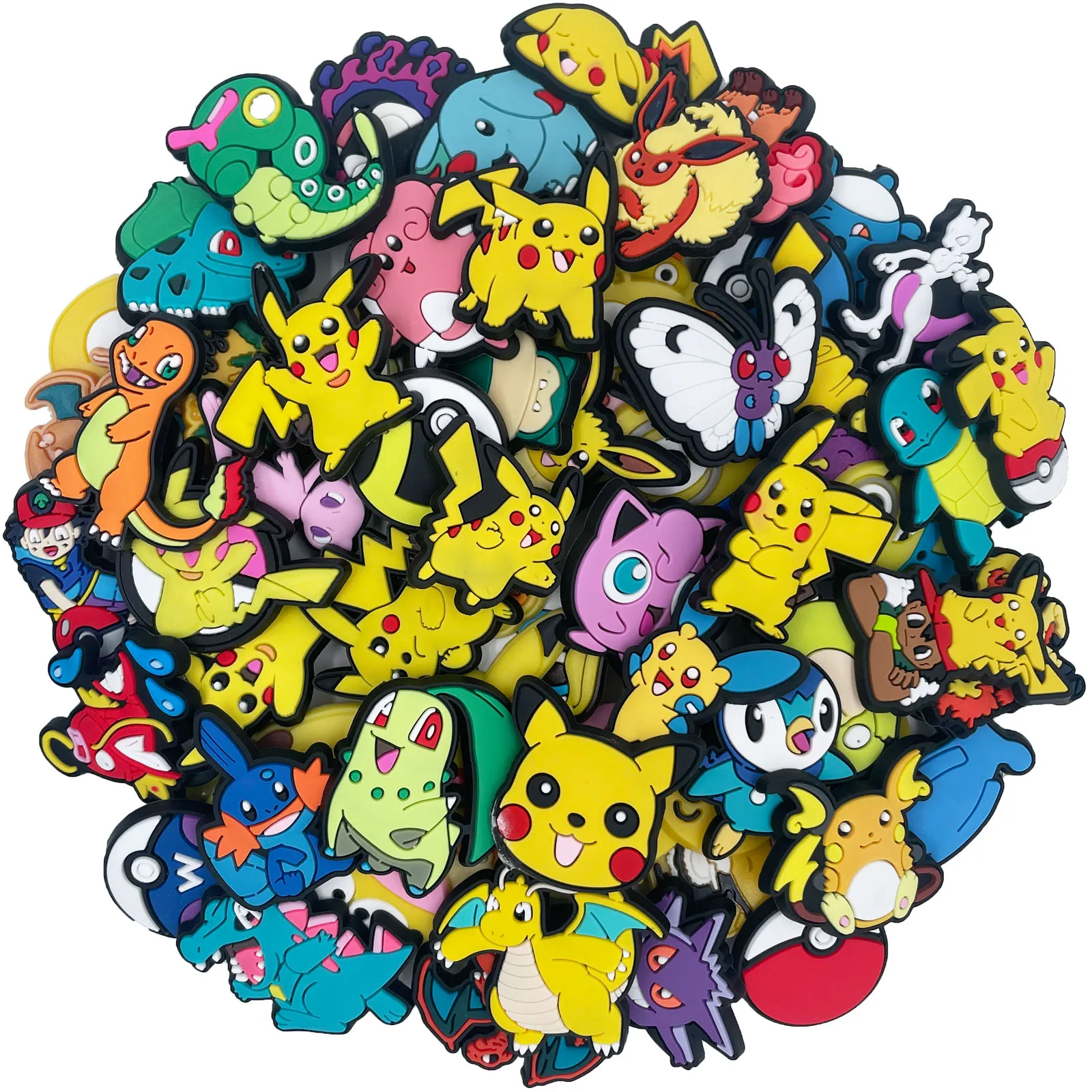 Random 10-50Pcs Potdemiel Pokémon Series Shoe Charms For Sandals,Shoe Decoration Accessories Shoe Pins Great Gift For Men Women