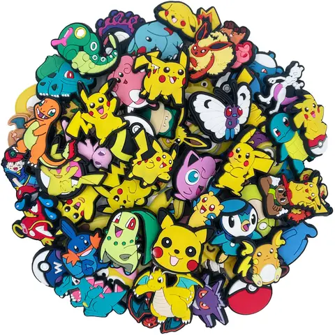 Random 10-50Pcs Potdemiel Pokémon Series Shoe Charms For Sandals,Shoe Decoration Accessories Shoe Pins Great Gift For Men Women