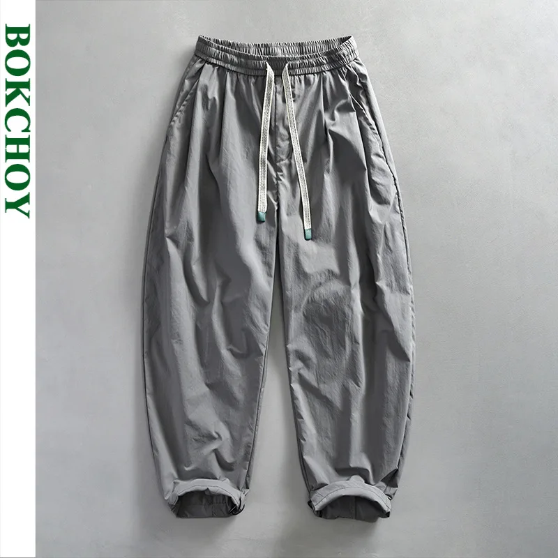 2024 Spring Autumn New Casual Drawstring Pants Men Clothing Cargo Joggers Soft Streetwear Trousers AZ658