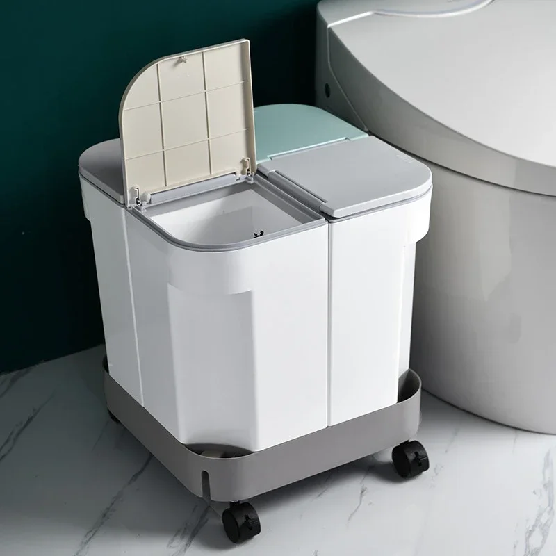 4 Compartments Trash Can Detachable Combination Kitchen Bucket Dry Wet Separation Garbage Bin Storage Recycling Wastebasket Cans