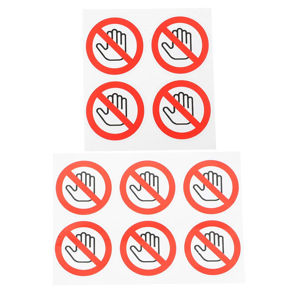 10 Pcs Warning Labels against Mechanical Damage Stickers Round Car Do Not Touch for Cars Self-adhesive Vinyl Safety Sign