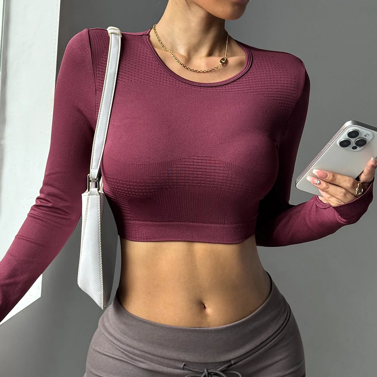 Fashion Women's Long Sleeve Yoga Top Slim Fit Quick Dry Workout Shirt High Waist Sports Bra Matching Set Gym Running Fitness