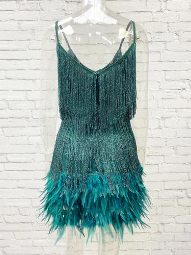 Imagen 2 del producto Sexy sin espalda negro blanco mini vestido de verano de lentejuelas mujeres elegante borla vestidos de fiesta de noche mujer vestido de graduación de cumpleaños vestidos