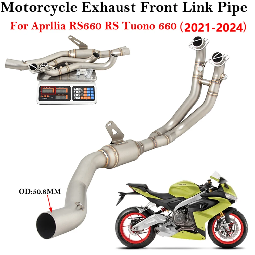 Slip On Motorrad Schalldämpfer Espace Komplettsysteme Front Link Rohr Auspuff DB Killer Für Aprilia RS 660 RS 660 Tuono 660 2021-2024