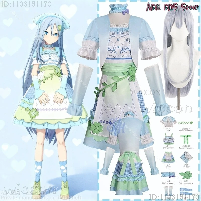 

disfraz Anime Game Project Sekai Cosplay Yoisaki Kanade Costume Blue Green Idyllic Styles Halloween fantasia disfraces adulto