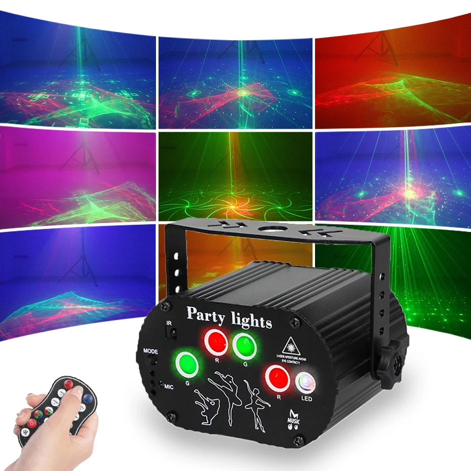 ALIEN RGB MINI DJ Disco Party Laser Light Projector USB Rechargeable LED UV Sound Strobe Effect Wedding Xmas Holiday Dance Lamp