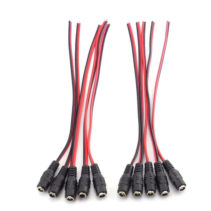 1/2/5/10pcs DC Female Plug Power Extension Cable Adapter 5.5x2.1mm Jack Connectors  For CCTV Camera LED Strip DC Wire Cord C3