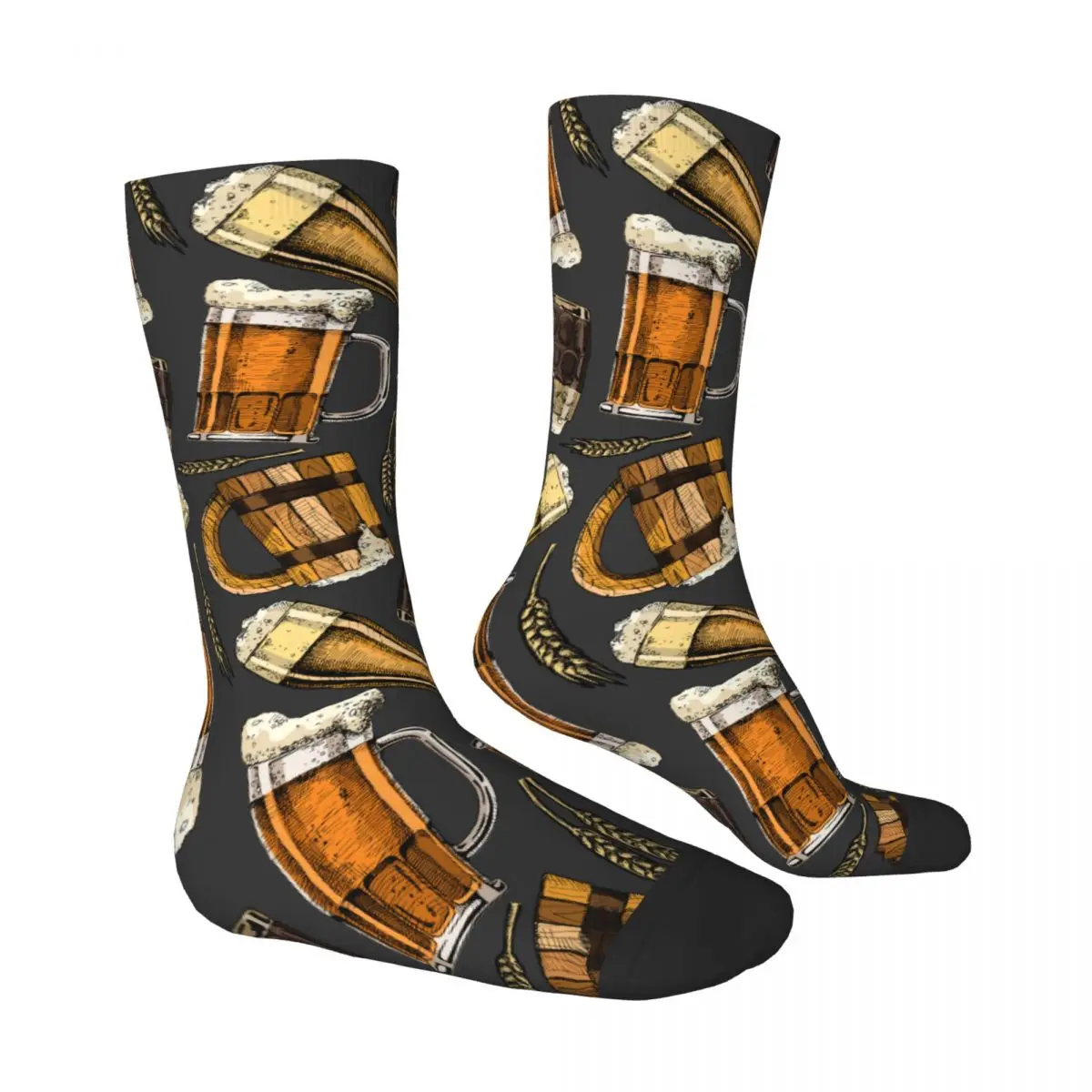 Glass Beer Socks Male Mens Women Winter Stockings Hip Hop